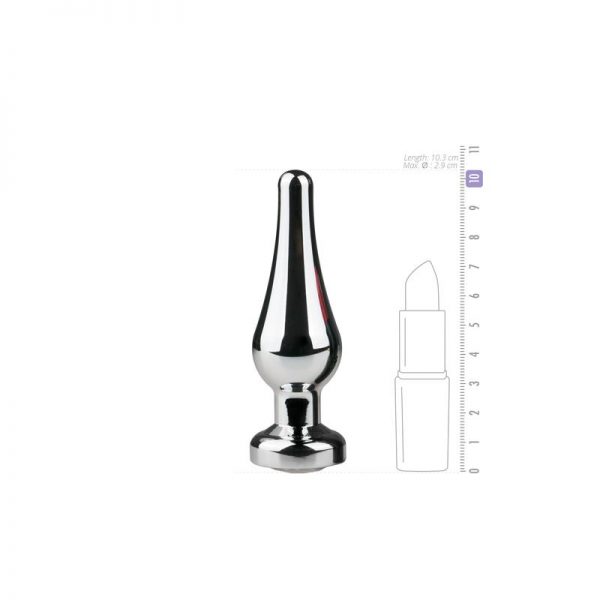 venta de Plug Base de Cristal  No. 4 - Plata en tienda erótica online