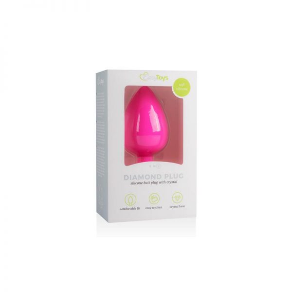 Plug con Diamante Grande - Rosa de calidad y barato