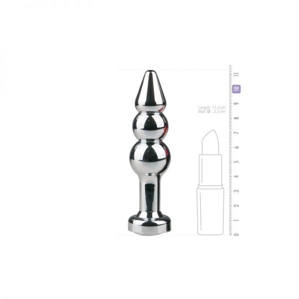 venta de Plug de Aluminio No. 5 - Plata/Transparente en tienda erótica online