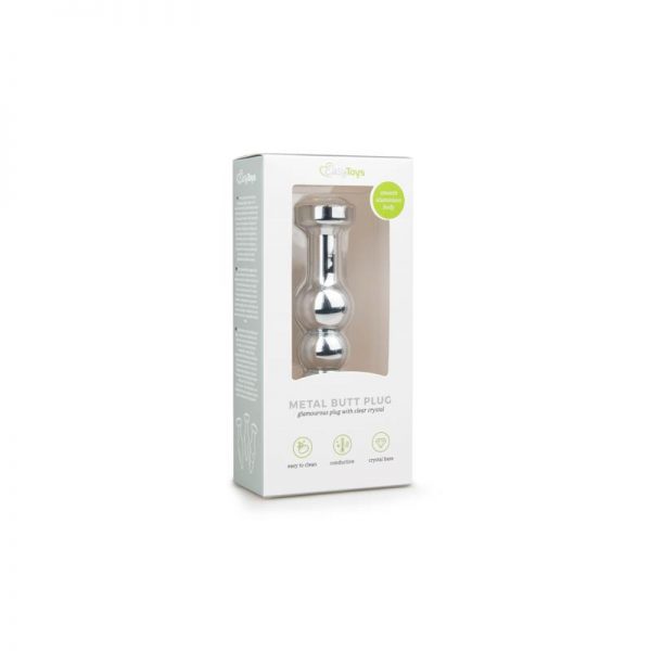 comprar Plug de Aluminio No. 5 - Plata/Transparente en sex shop www.tiendaeroticaweb.es