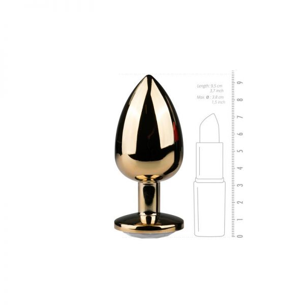 comprar Plug con Cristal Transparente No. 6 Dorado en sex shop online