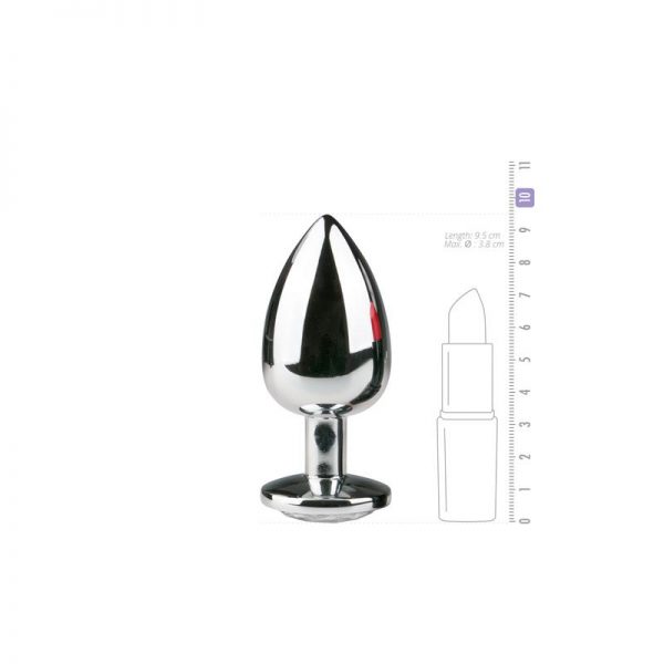 venta de Plug de Aluminio No. 6 - Plata/ Transparente en tienda erótica online