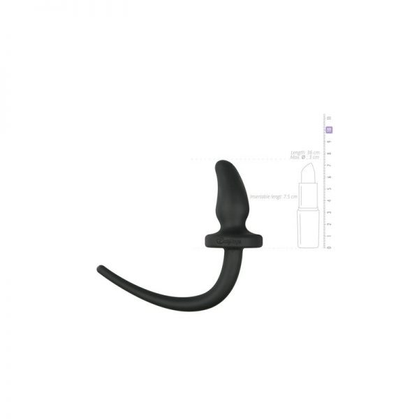 comprar Plug con Cola de Perro Silicona Negro en sex shop online