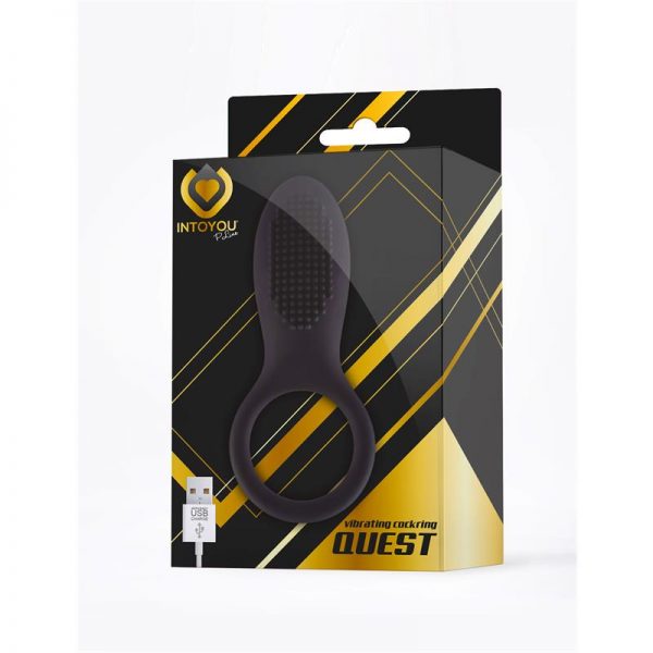 Ques Anillo Vibrador Silicona USB Negro fabricado por INTOYOU P LINE