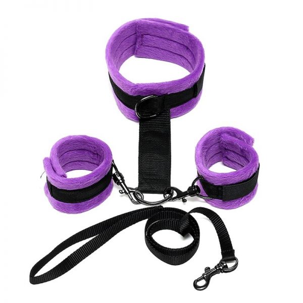 Collar y Esposas  Desmontable Púrpura Ajustable fabricante BONDAGE PLAY
