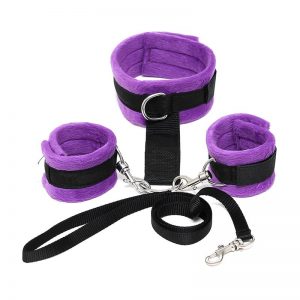 Collar y Esposas  Desmontable Púrpura Ajustable barato