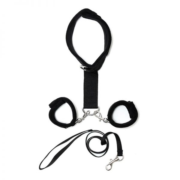 Collar y Esposas Desmontables  Negro Ajustables de calidad