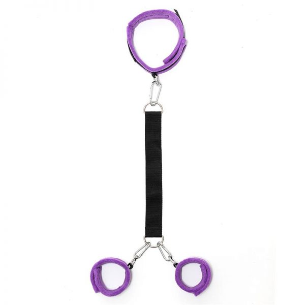 Collar y Esposas con Correas Ajustables  Púrpura de calidad