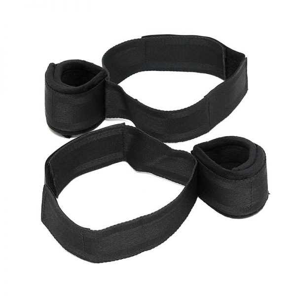 Esposas de Muslos y Manos Ajustables Negro marca BONDAGE PLAY
