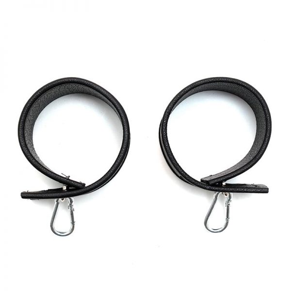 Rimba Bondage Play Esposas Ajustables De Cuero con Ganchos Carabina de calidad