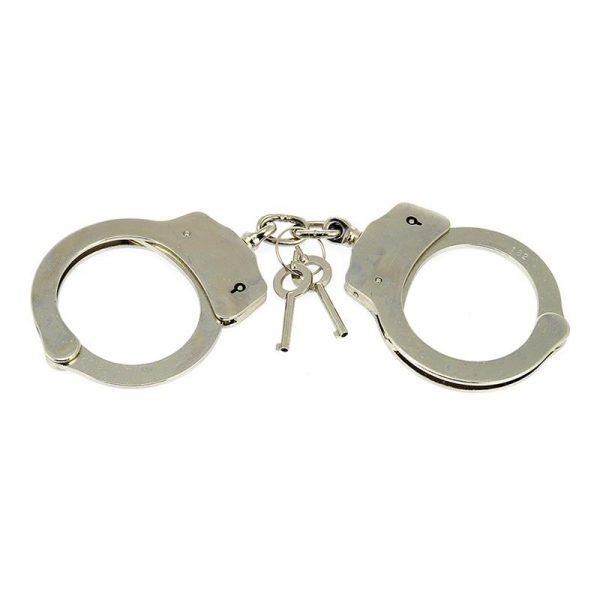 Rimba Bondage Play Esposas de Acero Niquelado Ajustables barato