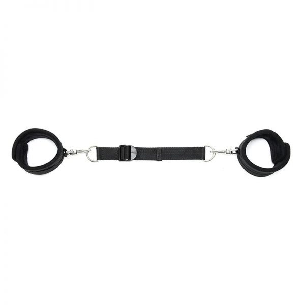Rimba Bondage Play Esposas para Tobillos Con Correa Elástica Color Negro de calidad