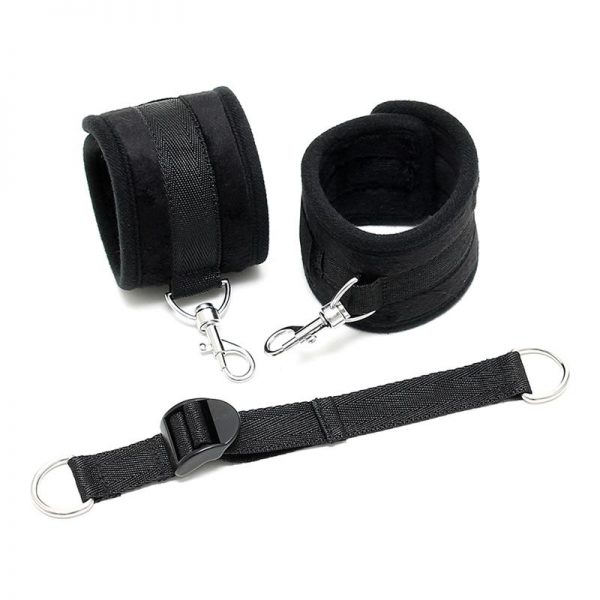 Rimba Bondage Play Esposas para Tobillos Con Correa Elástica Color Negro fabricante BONDAGE PLAY