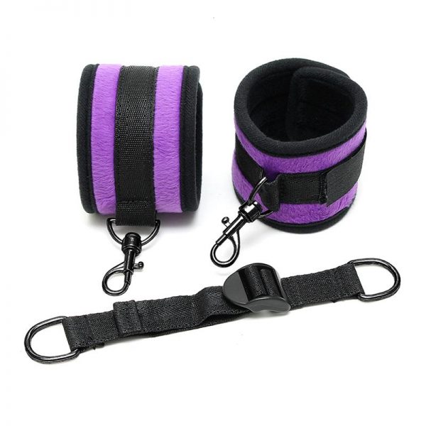 Rimba Bondage Play Esposas para Tobillos Con Correa Elástica Color Púrpura barato