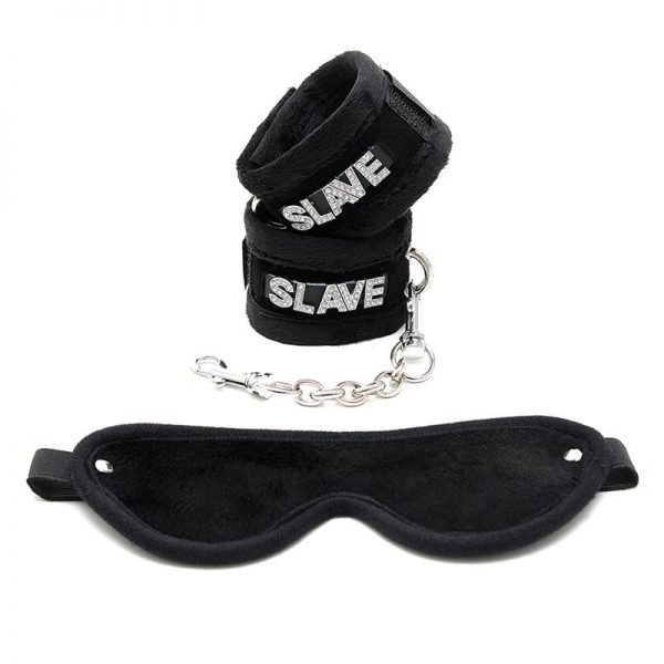 Rimba Bondage Play Esposas y Antifaz Color Negro barato