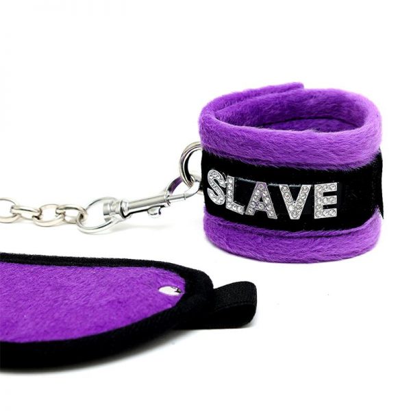 Rimba Bondage Play Esposas y Antifaz Color Púrpura en www.tiendaeroticaweb.es