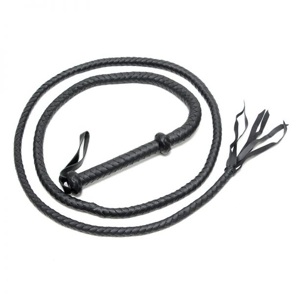 Látigo Trenzado Cuero Negro 250 cm marca BONDAGE PLAY