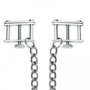Rimba Bondage Play Pinzas para Pezones Con Cadena- Ajustable barato