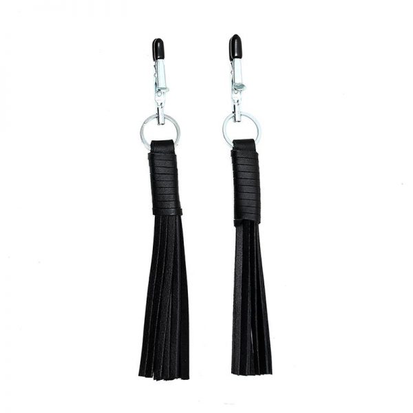 Rimba Bondage Play Pinzas para Pezones de Cuero barato