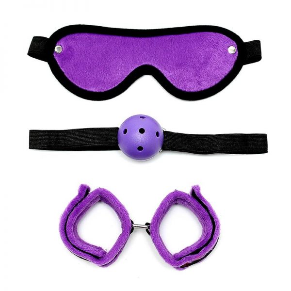 Rimba Bondage Play Set de Bondage 3 Piezas Color Púrpura de calidad