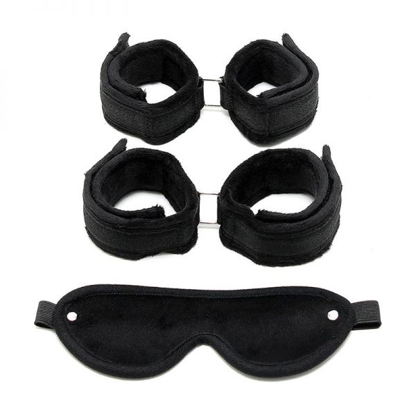 Rimba Bondage Play Set de Esposas para Muñecas y Tobillos Color Negro barato