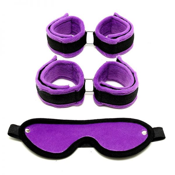 Rimba Bondage Play Set de Esposas para Tobillo y Muñecas Color Púrpura barato
