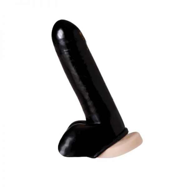 Rimba Látex Play Funda de Pene y Testículos Color Negro barato