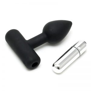 Rimba Latex Play Plug Anal con Bala Vibradora Color Negro barato