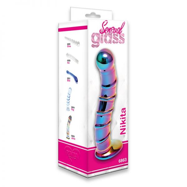 Rimba Sensual Glass Dildo Nikita Multicolor diseñado por SENSUAL GLASS