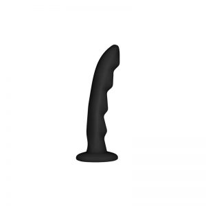 Ripples Dildo Silicona para Arnes Negro diseñado por la marca STRAP U