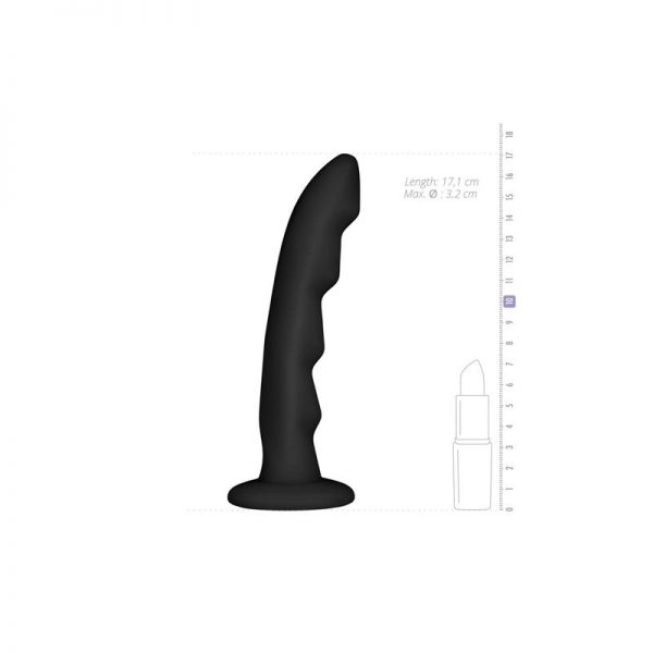 Ripples Dildo Silicona para Arnes Negro de calidad