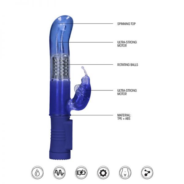 Rotador Butterfly 22 cm Punto G Azul de calidad