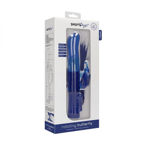 Rotador Butterfly 22 cm Punto G Azul marca SHOTS TOYS