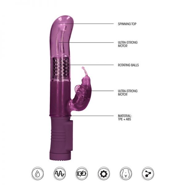 Rotador Butterfly 22 cm Punto G Purpura barato
