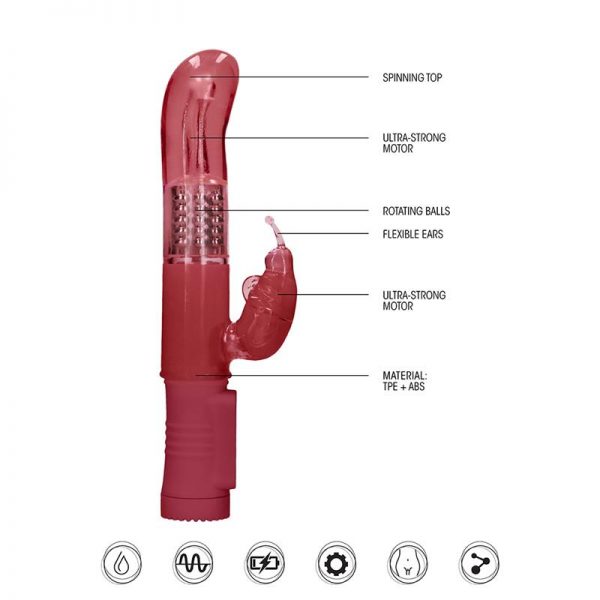 Rotador Butterfly 22 cm Punto G Rojo barato