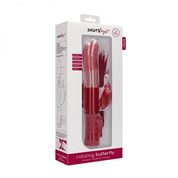 Rotador Butterfly 22 cm Punto G Rojo en www.tiendaeroticaweb.es