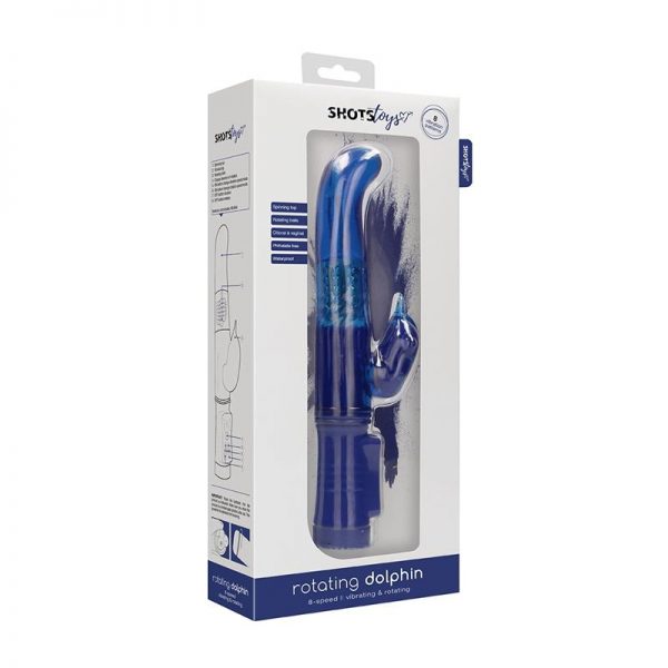 Rotador Dolphin 23 cm Punto G Azul fabricante SHOTS TOYS