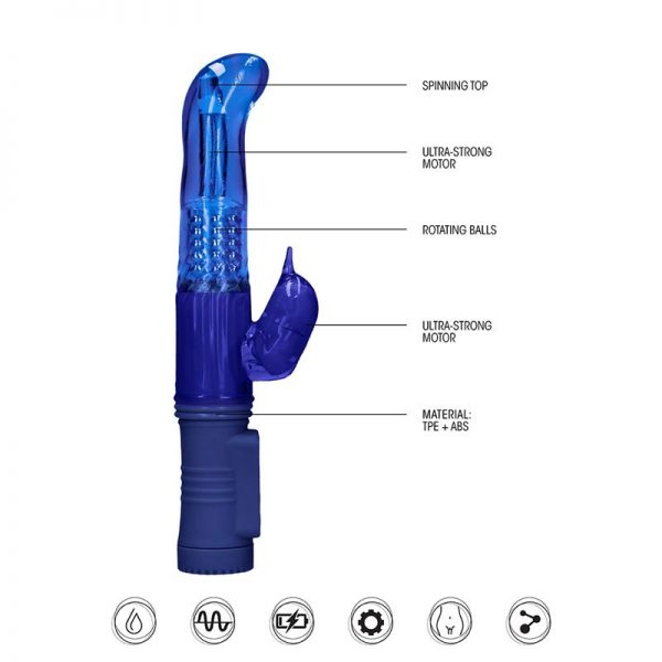 Rotador Dolphin 23 cm Punto G Azul en www.tiendaeroticaweb.es