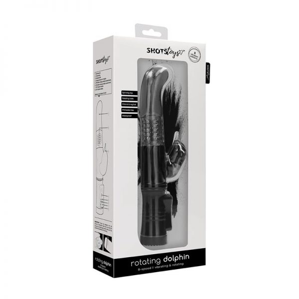 Rotador Dolphin 23 cm Punto G Negro fabricante SHOTS TOYS