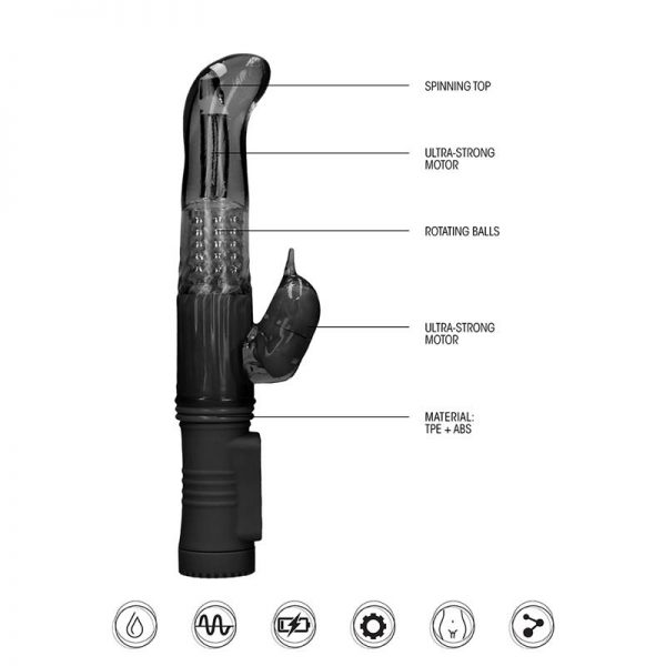Rotador Dolphin 23 cm Punto G Negro en www.tiendaeroticaweb.es
