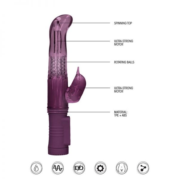 Rotador Dolphin 23 cm Punto G Purpura de calidad