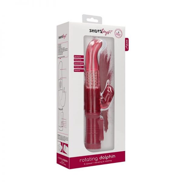 Rotador Dolphin 23 cm Punto G Rojo fabricante SHOTS TOYS