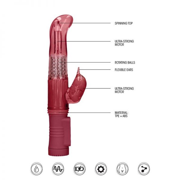 Rotador Dolphin 23 cm Punto G Rojo marca SHOTS TOYS