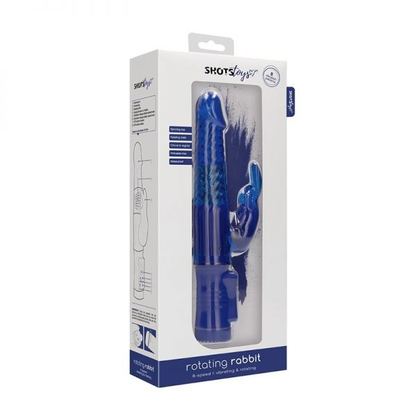 Rotador Rabbit 2 cm Azul marca SHOTS TOYS