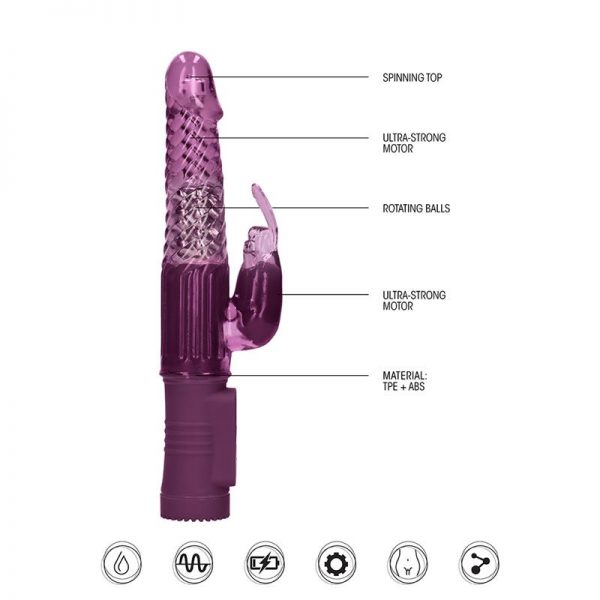 Rotador Rabbit 22 cm Purple de calidad