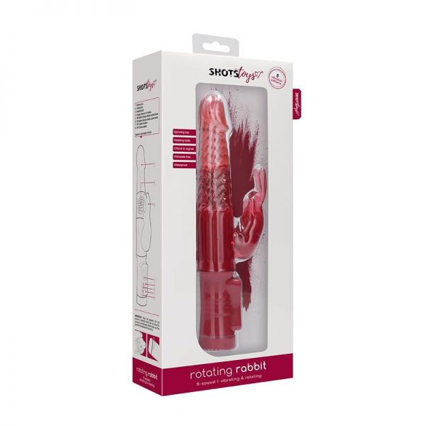 Rotador Rabbit 22 cm Rojo fabricante SHOTS TOYS