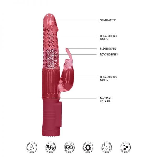 Rotador Rabbit 22 cm Rojo en www.tiendaeroticaweb.es