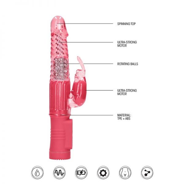 Rotador Rabbit 22 cm Rosa en www.tiendaeroticaweb.es