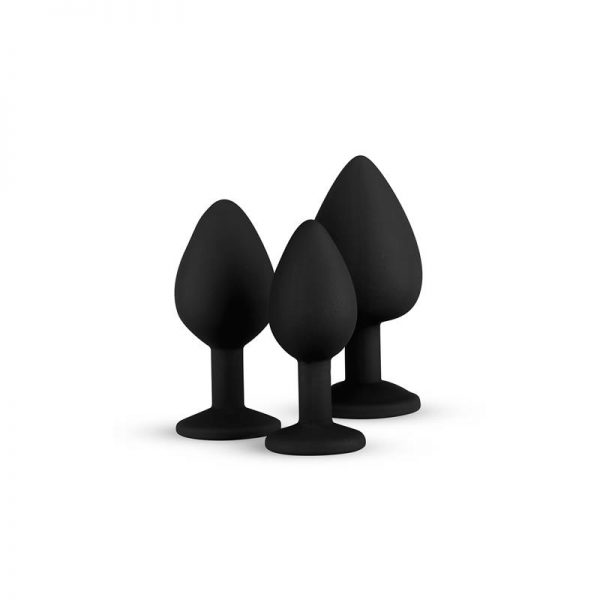 venta de Set 3 Plug Anal con Cristal Silicona Rosa en tienda erótica online