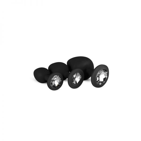 Set 3 Plug Anal con Cristal Silicona Rosa diseñado por la marca EASYTOYS